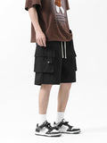 Casual Multi-Pocket Drawstring Cargo Shorts