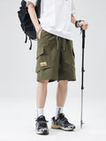 Outdoor Solid Color Pocket Quick-Drying Cargo Shorts