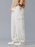 Multi-Picket Solid Color Drawstring Cargo Pants