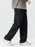 Loose-Fitting Solid Color Jeans