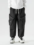 Multi-Picket Solid Color Drawstring Cargo Pants