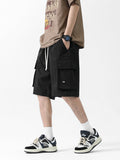 Retro Multi-Pocket Drawstring Cargo Shorts