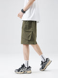 Outdoor Solid Color Pocket Quick-Drying Cargo Shorts