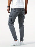 Cargo Denim Multi-Pocket Jeans