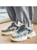 Breathable Low Top Colorblocking Outdoor Thick Bottom Chunky Sneakers