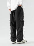 Multi-Picket Solid Color Drawstring Cargo Pants