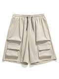 Outdoor Solid Color Pocket Cargo Shorts