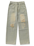 Retro Ripped Casual Straight-Leg Cargo Jeans