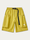 Outdoor Solid Color Pocket Drawstring Cargo Shorts