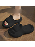 Women Soft Thickened-Sole Household Non-Slip Solid Color Rabbit Women Slippers