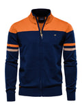 Men's Zip-Up Colour Block Cardigan Sweater