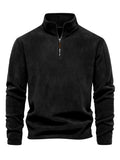 Men's Stand-Up Collar Half Zip Long Sleeve Hoodie